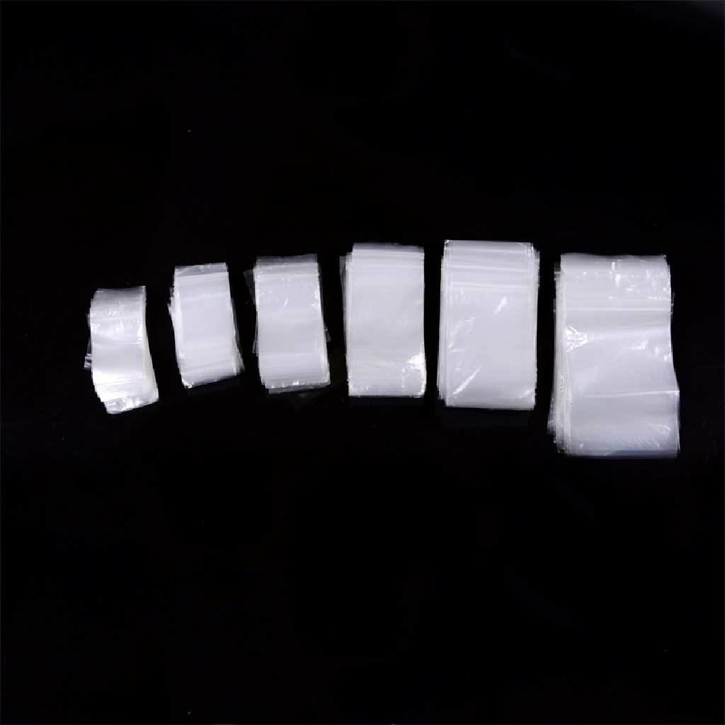 Set 100 túi zip nhựa trong suốt kích thước 4x6 5x7 6x8 7x10 8x12 10x15 cm