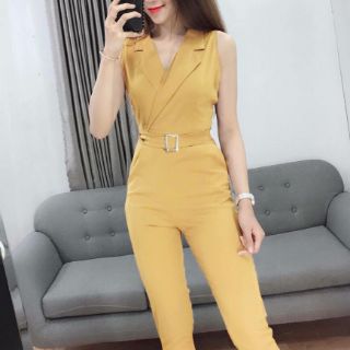 Jumpsuit nữ cổ vest