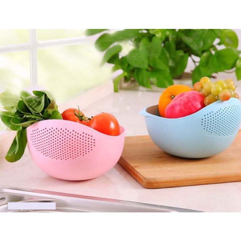 Rổ nhựa rửa rau củ, vo gạo có lỗ thoát nước tiện lợi kích thước 20x17x12,5cm