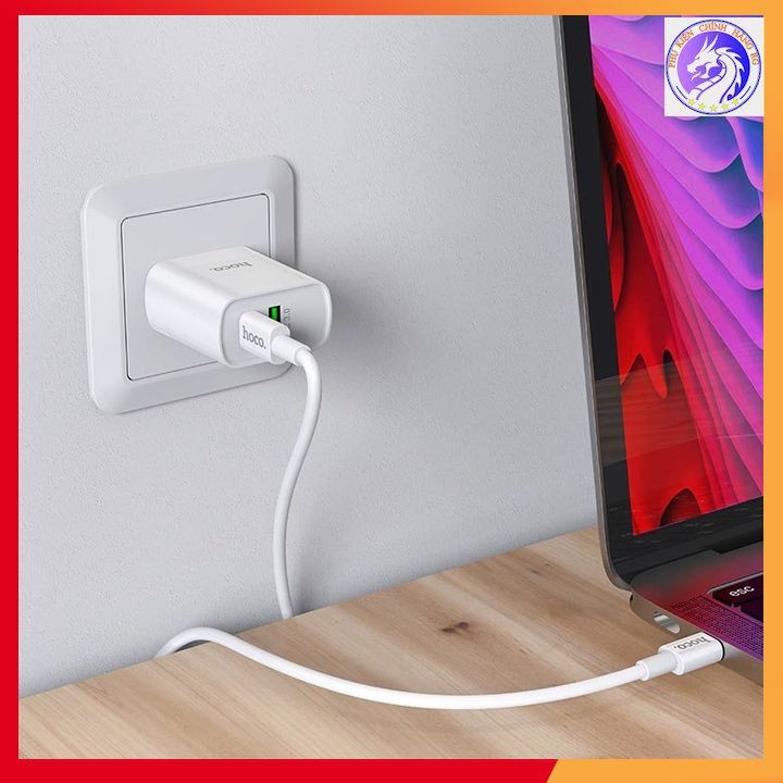 Củ Sạc Nhanh 18W 2 Cổng (USB+ Type-C) Hoco C80 - Hỗ Trợ Sạc Nhanh QC 3.0 - Hàng Chính Hãng - BH 12 Tháng