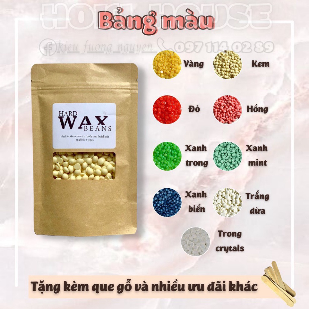 Sáp Wax Lông Nóng Hạt Đậu Hard Wax Beans Nhập Khẩu Siêu Bám Lông, Tẩy Sạch Lông Nách, Tay Chân, Râu, Bikini Cho Nam Nữ