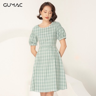 Đầm tay phồng chạy chun gumac da918