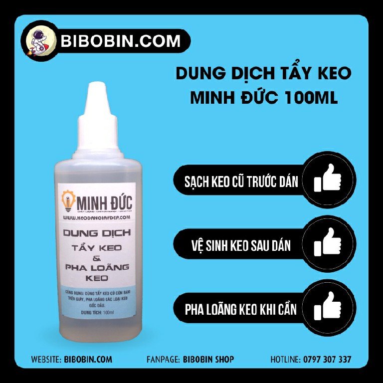 Dung Dịch Tẩy Keo Minh Đức 🌞 FREESHIP 🌞 Dùng tẩy keo trước khi dán & vệ sinh giày sau khi dán - BIBOBIN Shop