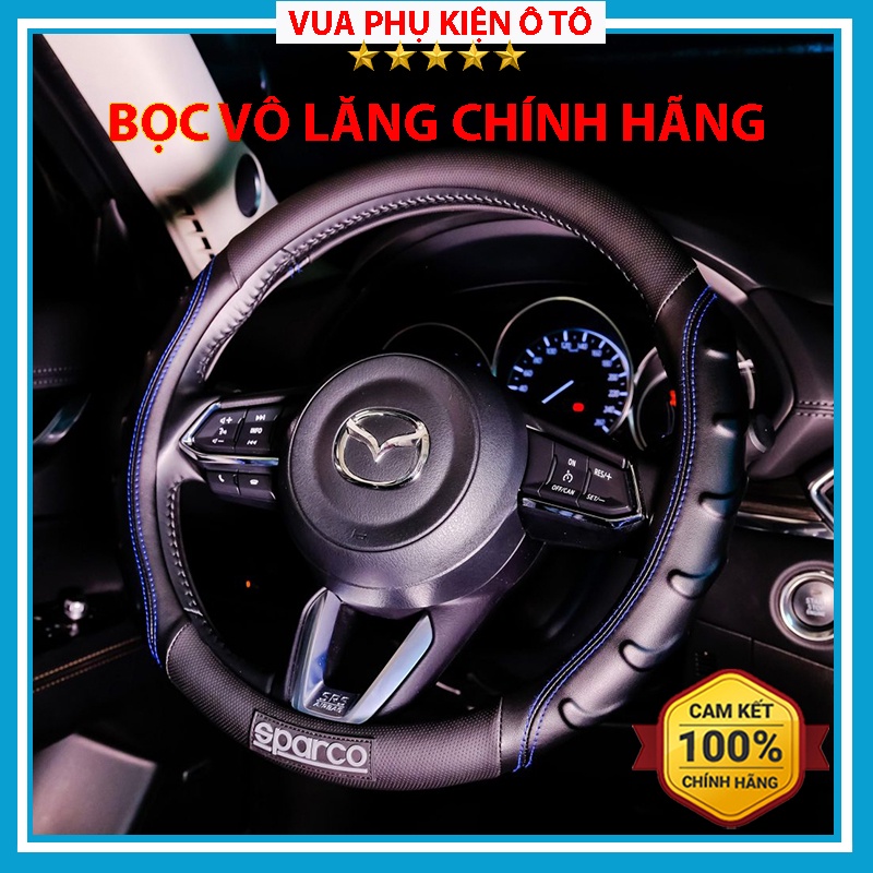 Bọc Vô Lăng Ô Tô – Bọc Vô Lăng Sparco – Chính Hãng Mẫu Mới 2021 Đường Kính 38cm Phù Hợp Xe 4,5,7 Chỗ Tại Việt Nam S014