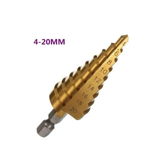 Bộ 3 Mũi Khoan Lỗ Hình Nón Bằng Titan 4-12/20/32mm