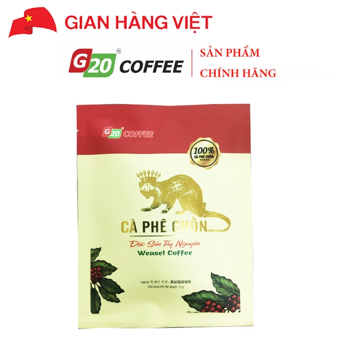 Cà Phê Chồn Nguyên Chất G20 Coffee Phin Giấy 15 Gram