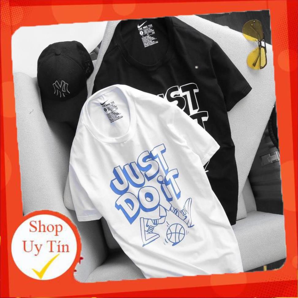 Áo Thun Nam Cổ Tròn Tay Ngắn Just Do It, Thun Cotton Cao Cấp