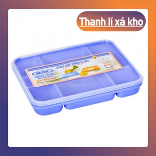 Khay đựng cơm chia phần có nắp đậy 5 ngăn bằng nhựa - Khay cơm Đức K002
