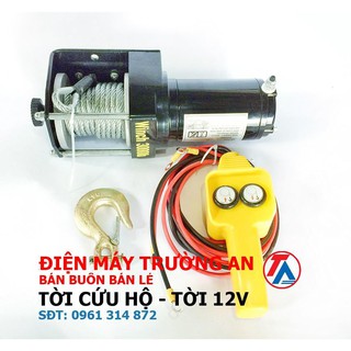 Tời cứu hộ ô tô nguồn 12v-24v 3000lbs-1.3 tấn