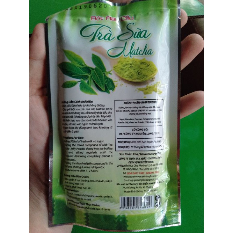 Bột rau câu trà sữa matcha DRAGON