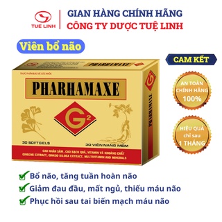 ✅Viên bổ não Pharhamaxe G2 [Chính hãng] - Tăng tuần hoàn não, hoạt huyết, dưỡng não, giảm đau đầu, mất ngủ - Hộp 30 viên