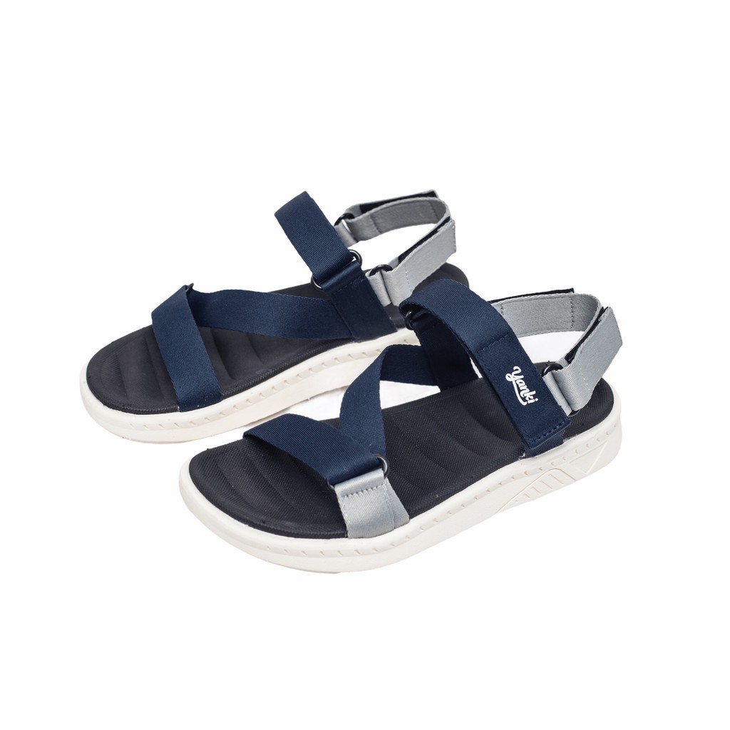 Giày Sandal Nam Thể Thao YANKI Quai Chéo Streetstyle YK201 - Xanh Xám