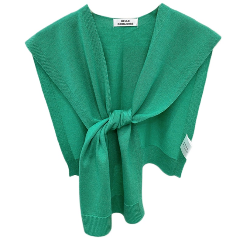 Áo Choàng Cardigan Đan Len Màu Trơn Thắt Nút Trước Vai Có Thể Tháo Rời Cho Nữ