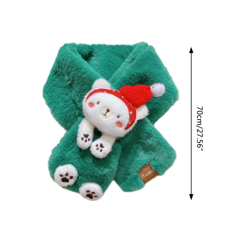 Khăn Choàng Cổ Bằng Vải Bông Dày Dặn Giữ Ấm Mùa Đông Hình Gấu Hoạt Hình