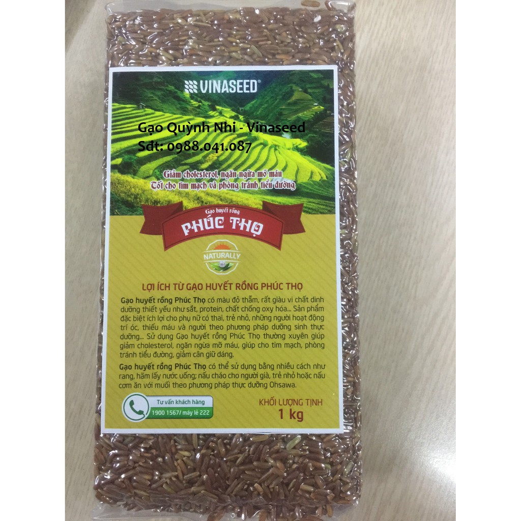 Gạo lứt đỏ huyết rồng Phúc Thọ - Vinaseed (1kg)