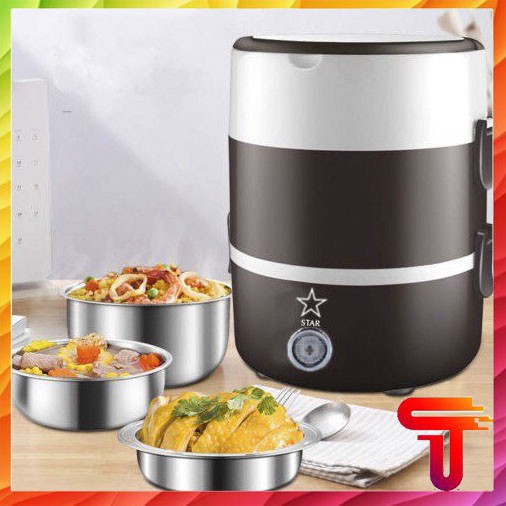 Cặp Lồng Cắm Điện 3 Tầng ruột inox Cao Cấp Giữ Nóng Thức Ăn Liên Tục TANOSA - T3A5