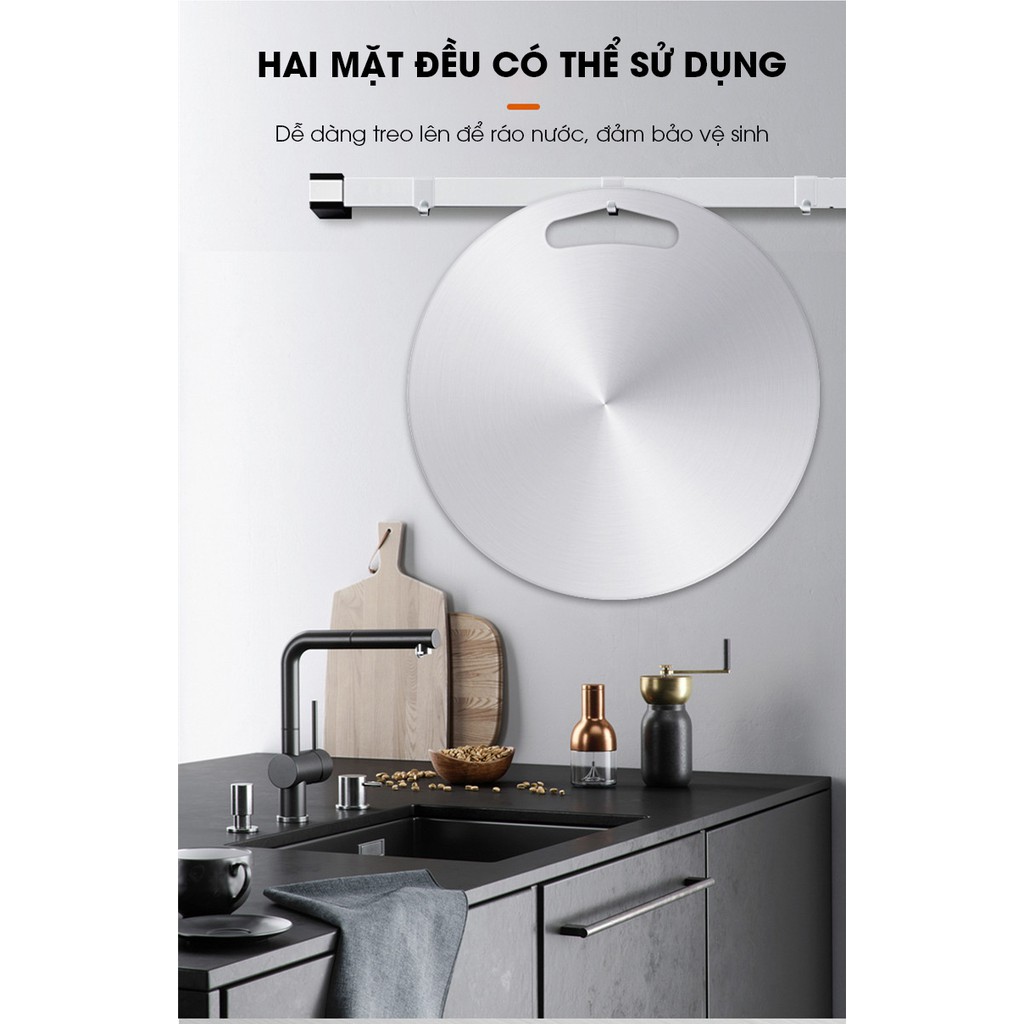 THỚT INOX 304 TRÒN KHÁNG KHUẨN - GIÃ ĐÔNG - CHỐNG RỈ SÉT---0.3cm