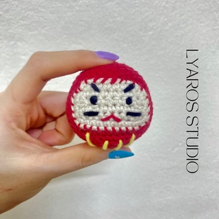 𝑳𝒚𝒂𝒓𝒐𝒔𝒕𝒖𝒅𝒊𝒐 - Móc chìa khoá Móc treo Daruma đáng yêu len móc handmade phong cách Nhật Bản