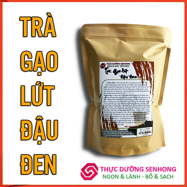 Trà gạo lứt đậu đen xanh lòng (1kg) Rang bếp củi, theo phương pháp thực dưỡng Ohsawa