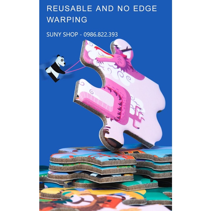 XẾP HÌNH CHO BÉ TRAVEL AROUND THE WORLD-MIDEER-CHÍNH HÃNG