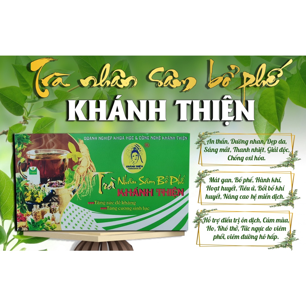 Trà Nhân sâm bổ phế Khánh Thiện- Tăng cường sức khỏe, thanh lọc cơ thể- HỘP 24 GÓI