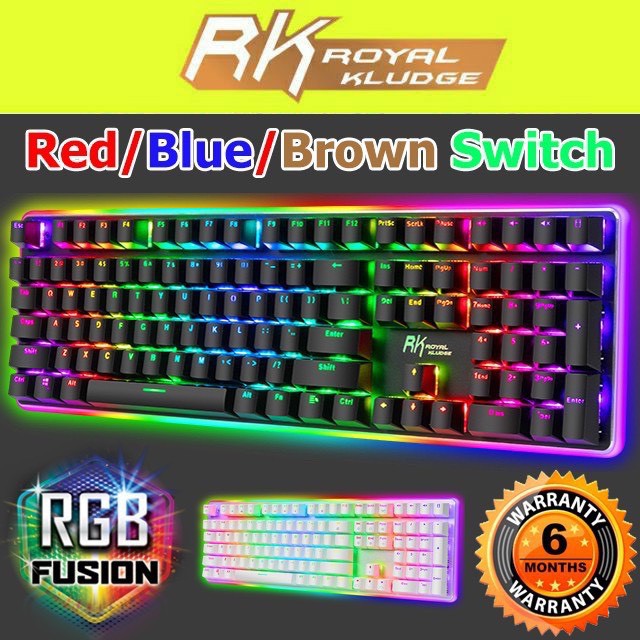 ROYAL KLUDGE RK918 | Bàn phím cơ chuyên game RK918 LED RGB và LED viền RGB sinh động Full size 108 phím