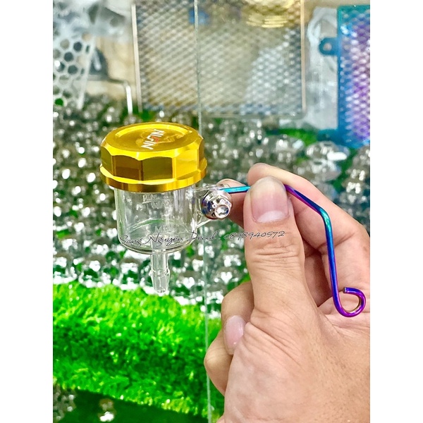 Bình Dầu tay thắng Salaya INOX 304 CNC tặng kèm Ốc bát kẽm Titan Ống Dầu gắn nhiều loại xe máy