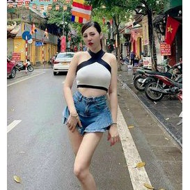 Áo thun croptop 3 lỗ chéo ngực siêu hot sang chảnh (A15