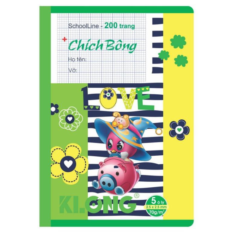 Vở 5 ô ly  Chích bông - 200 trang; MS 044