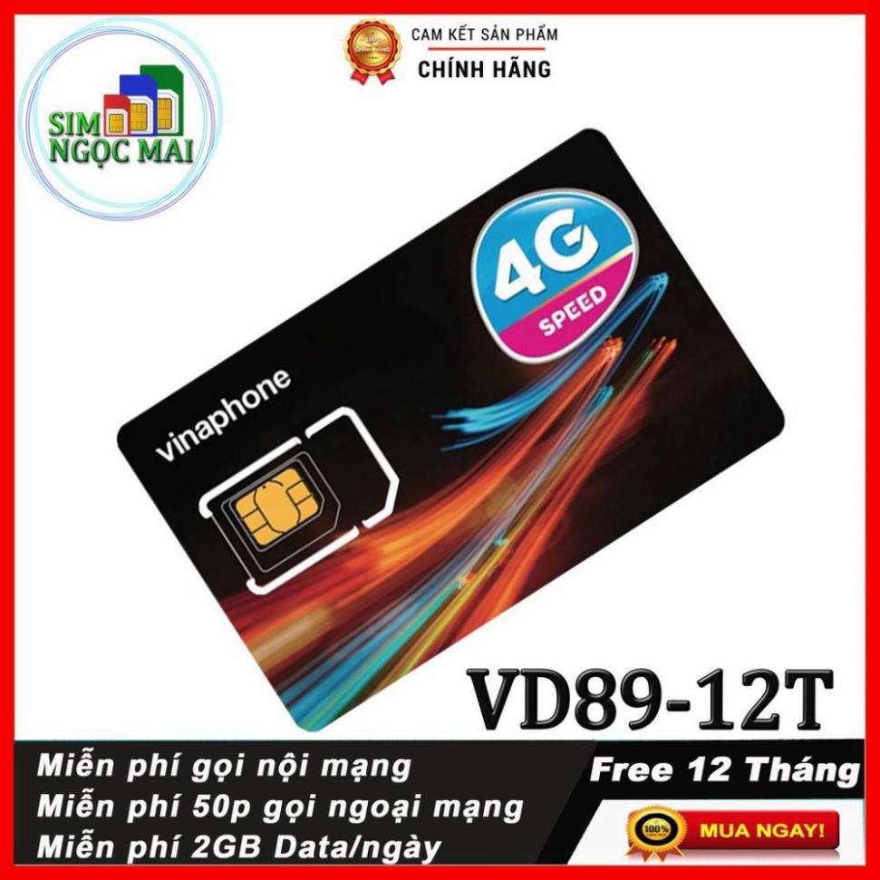 GIẢM SÂU SIM 4G VINA VD89P, VD149  , FHAPPY TRỌN GÓI 12 THÁNG KHÔNG NẠP TIỀN - 4GB/NGÀY - 120GB/THÁNG DATA TỐC ĐỘ CAO GI