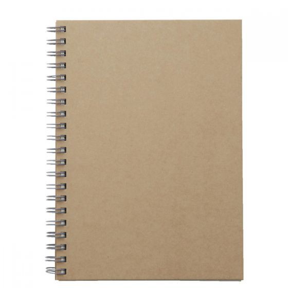 Sổ Muji A6/B6, gáy xoắn , ruột trơn, bìa vàng, 160 trang