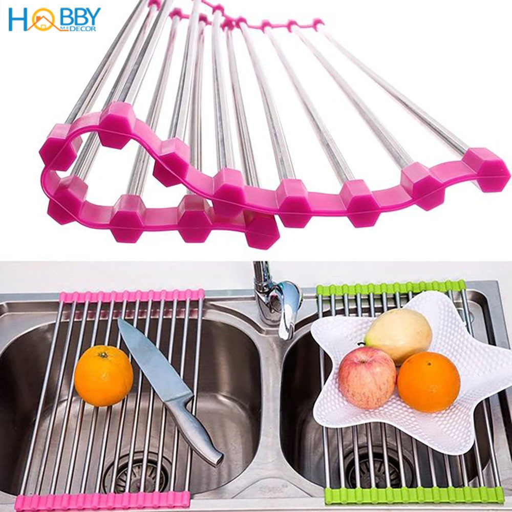 Kệ Inox xếp gọn gác lên bồn rửa chén  HOBBY XG - 3 màu tùy chọn- 12 thanh Inox 304 không rỉ | BigBuy360 - bigbuy360.vn