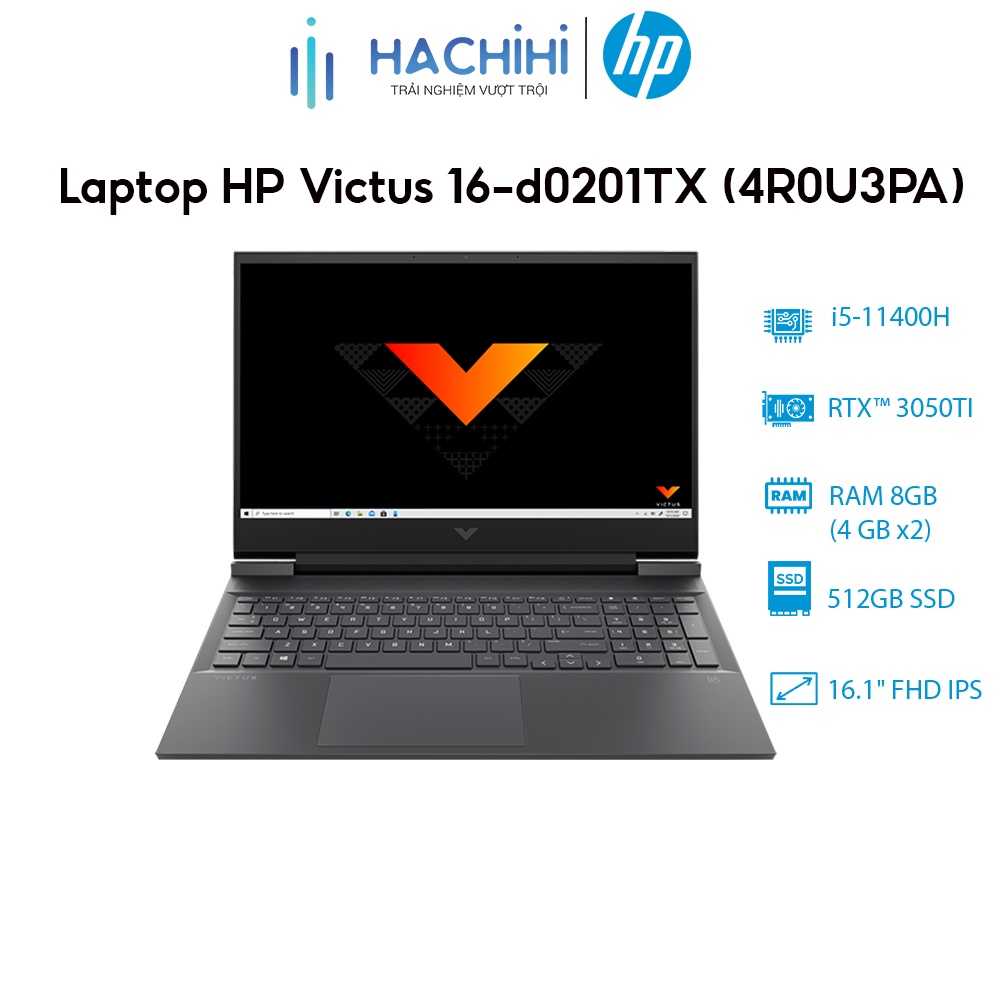 [ELGAME20 giảm 10%] Laptop HP Victus 16-d0201TX 4R0U3PA i5-11400H | 8GB | 512GB + 32GB |RTX3050Ti 4GB | 161' FHD| W11