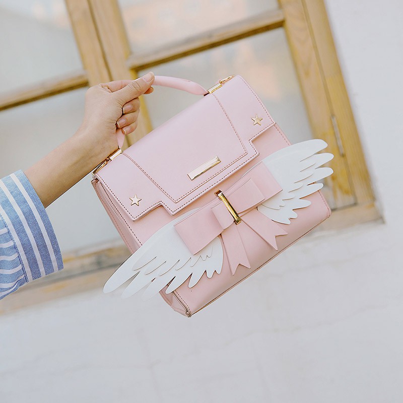 Túi xách hồng Sakura có cánh