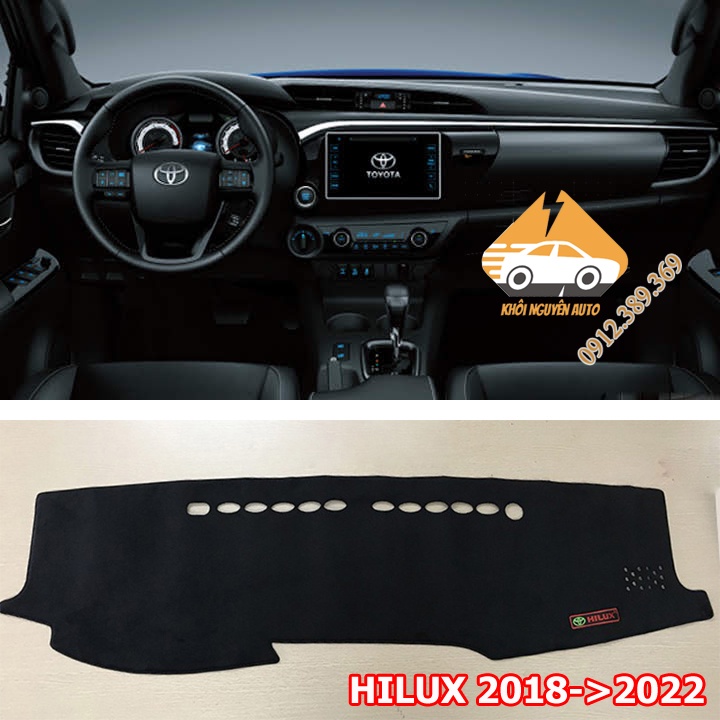 HILUX 2018, 2019, 2020, 2021,2022 Tấm Che Nắng Taplo Chống Trượt 3 Lớp CHẤT LIỆU NHUNG MỊN Loại 1