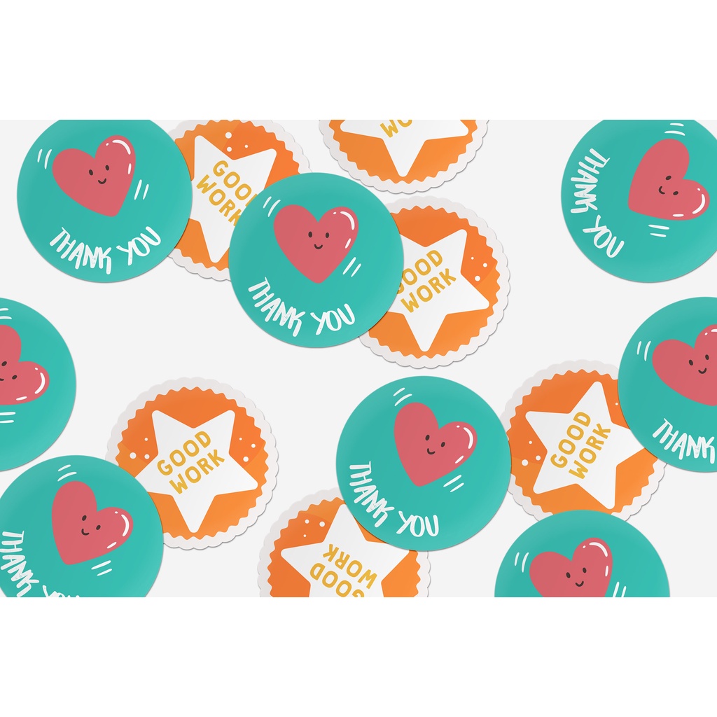 Set 60 giấy dán sticker động viên, good job, cheer up dễ thương mix nhiều mẫu khác nhau
