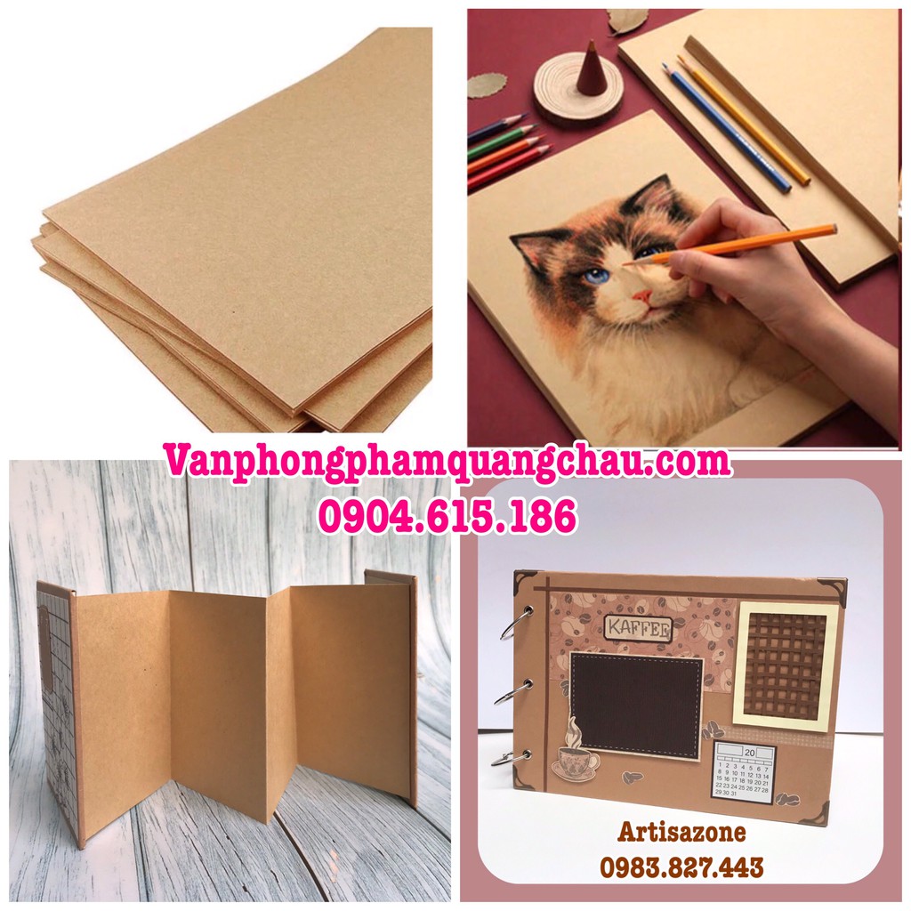 Giấy mỹ thuật màu nâu đỏ hàng đẹp, làm scrapbook, album, thiệp (định lượng: 260gsm-400gsm) - Set 10 tờ
