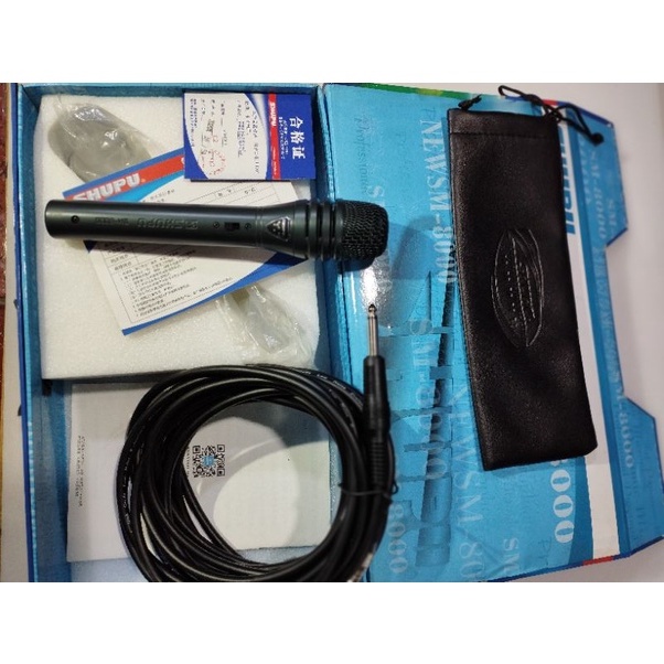 Micro Có Dây Shupu SM-8000 Hát Nhẹ Tiếng Trong, Thân Mic Bằng Kim Loại Không Rỉ Sét, Khả Năng Giảm Hú Tốt.