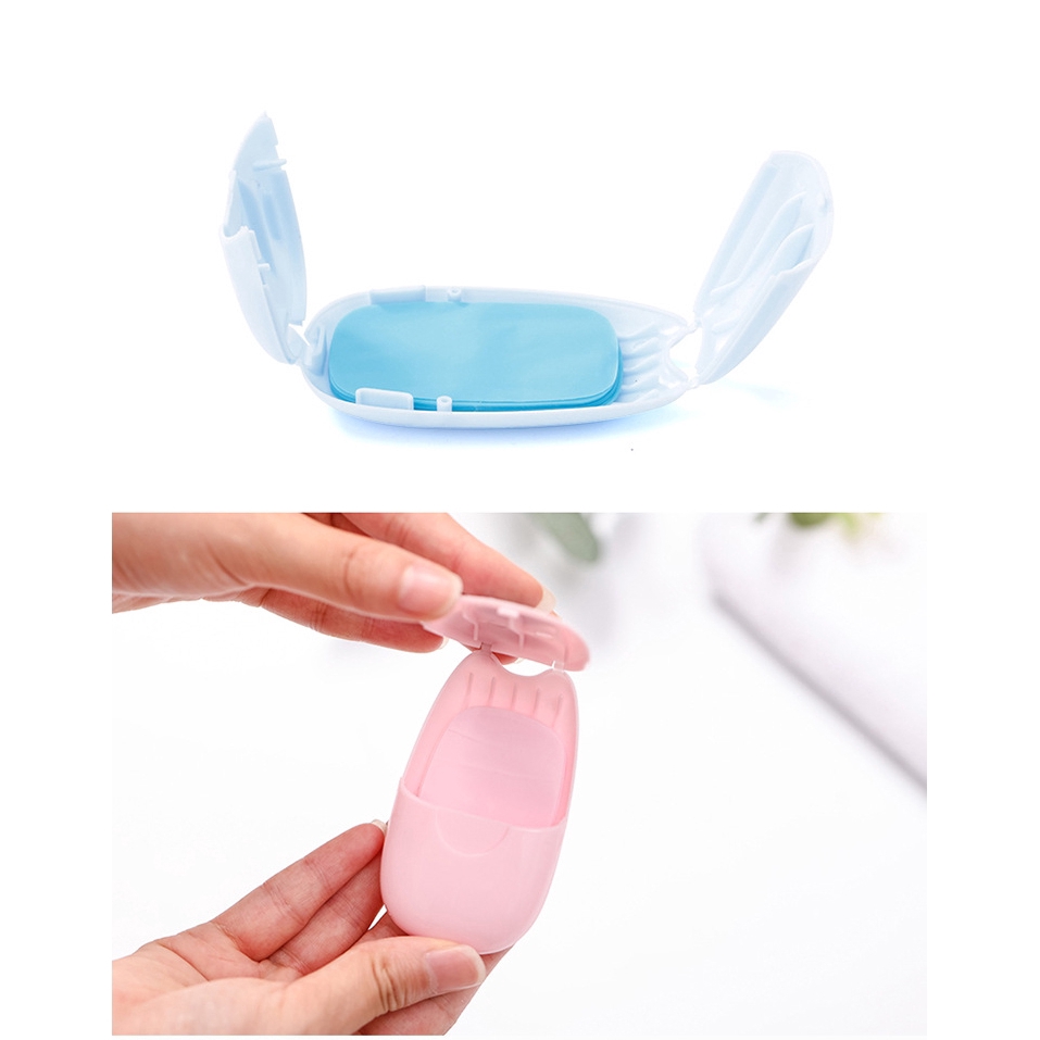 50Pcs Disposable Portable Boxed Soap Paper Travel Hand Washing Cleaning Scented Sheet