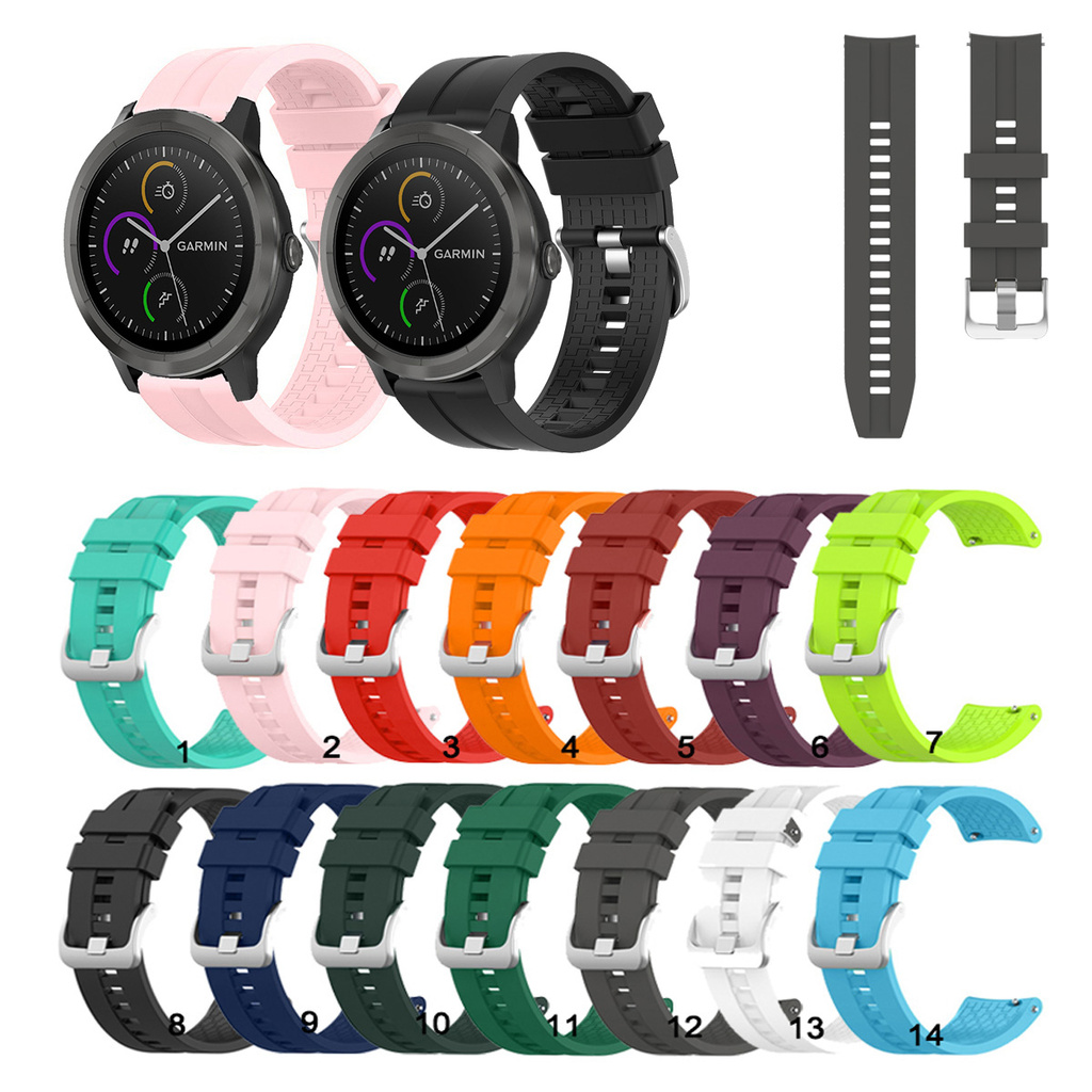 Dây Đeo Silicon 20mm Cho Đồng Hồ Thông Minh Garmin Vivoactive 3 Music / Forerunner 645 245 / Venu Sq