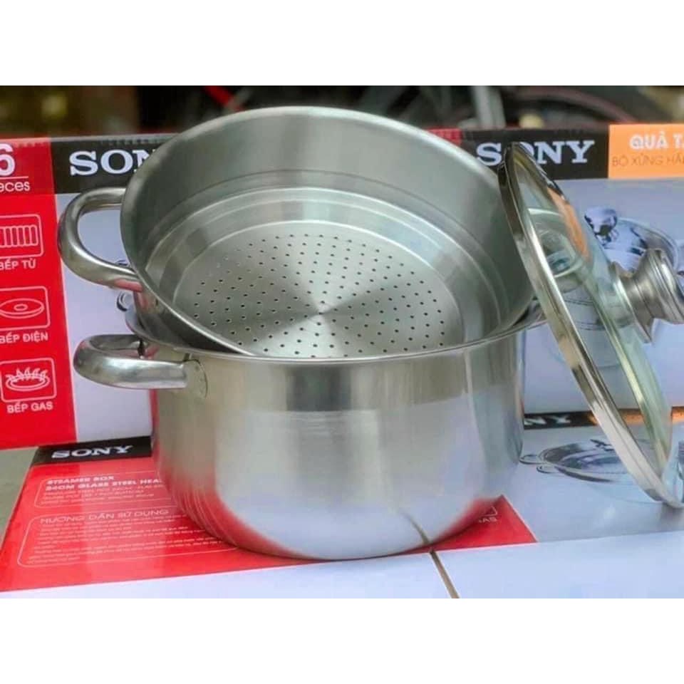 NỒI XỬNG HẤP SONY 2 TẦNG XÀI ĐƯỢC BẾP TỪ LUN