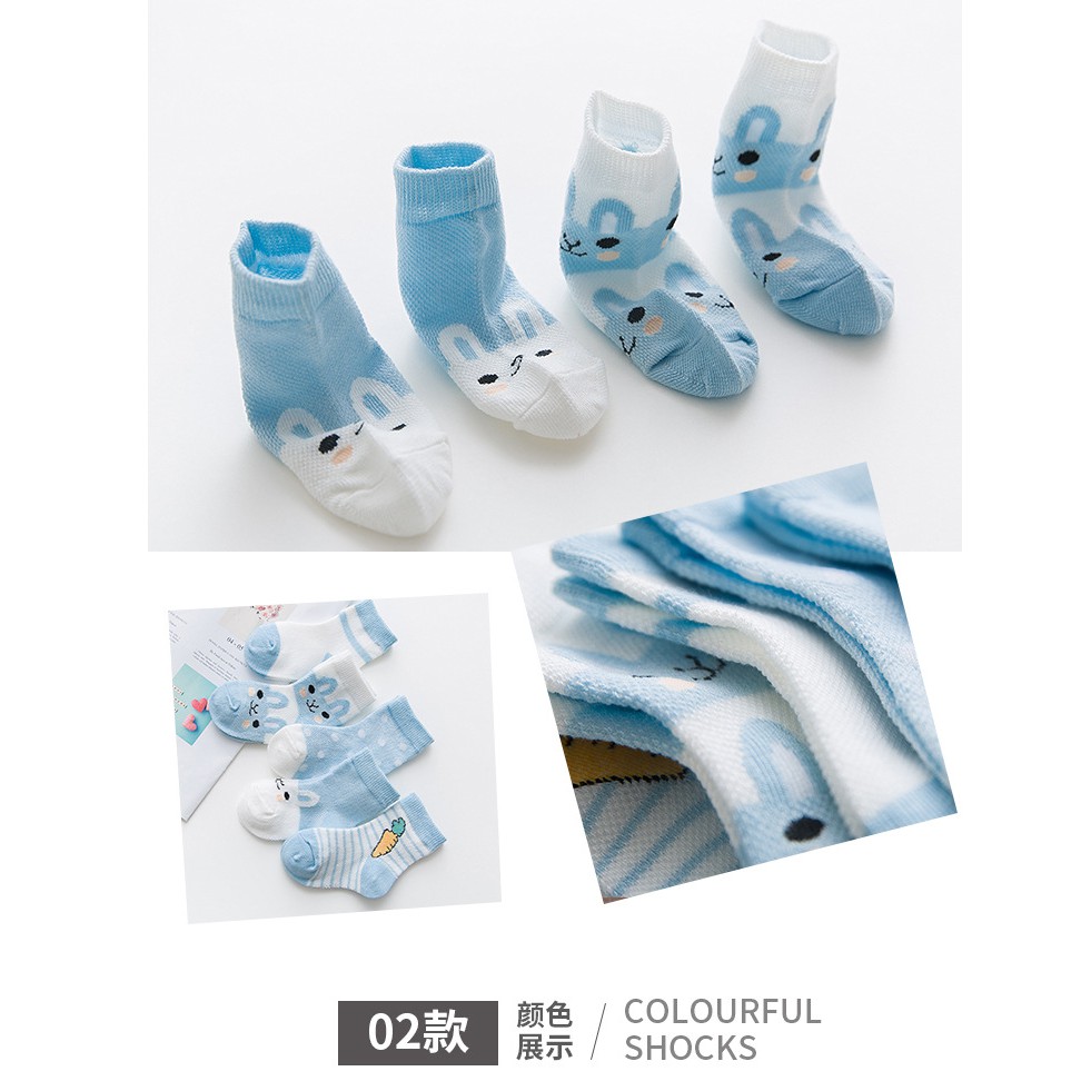 Set 5 đôi Tất cổ chân Hàn Quốc màu ngộ nghĩnh.