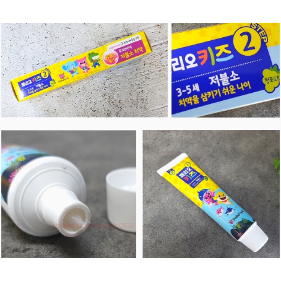 Kem Đánh Răng Trẻ Em Perioe Kids Step 2 Pinkfong Dành Cho Bé 3-5 Tuổi 75g – Hương Trái Cây Nhập Khẩu Hàn Quốc