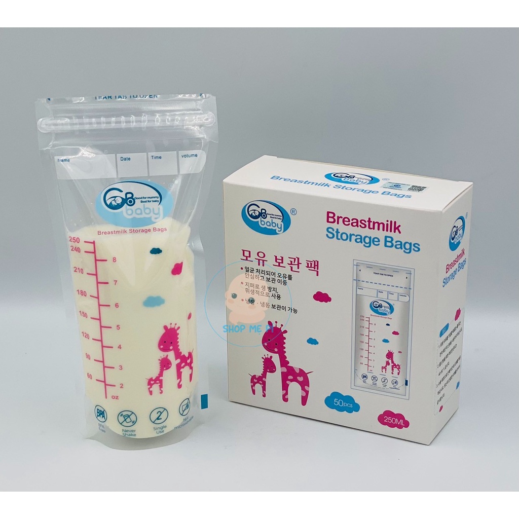 Túi trữ sữa GB Baby 250ml hộp 50 chiếc - mẫu mới