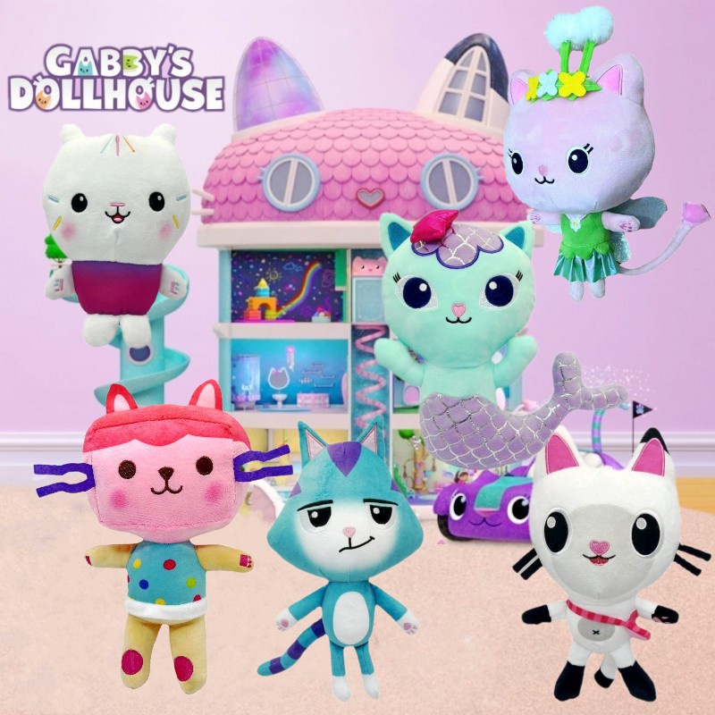 Đồ chơi nhồi bông hình mèo nàng tiên cá Gabby's Dollhouse dễ thương cho trẻ em