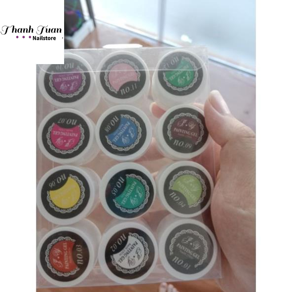 Gel vẽ nail, vẽ móng 12 màu siêu đặc  - Phụ kiện đồ nail