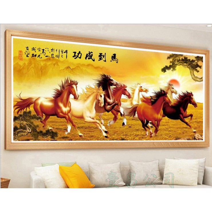 Tranh Thêu Chữ Thập Chỉ Lụa Thêu Kín Chưa Thêu Mã Đáo Thành Công MDW0572
