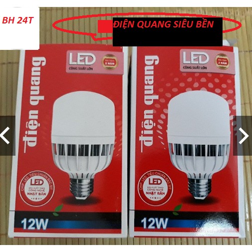 Bóng đèn led buld điện quang, bảo hành 24 tháng:5w,9w,12w,20w,30w,40w