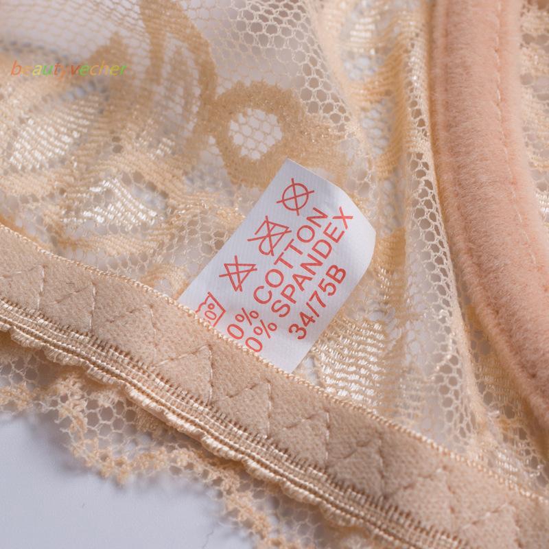 Áo lót cổ chữ V sâu thiết kế trong suốt phối ren quyến rũ cho nữ