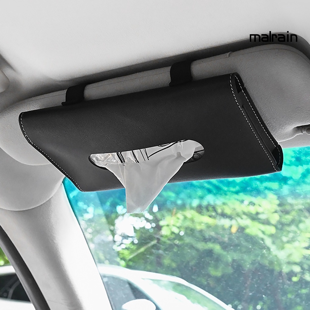 Hộp Đựng Khăn Giấy Bằng Da Giả Gắn Tấm Che Nắng Xe Hơi Tiện Dụng